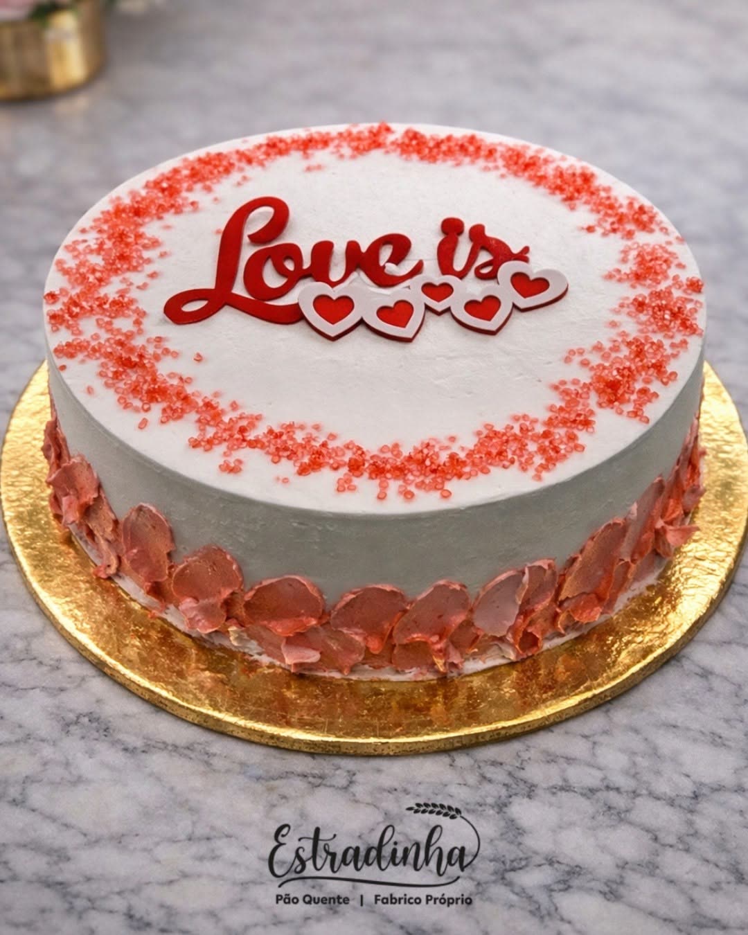 Bolo de São Valentim do Pão Quente Estradinha