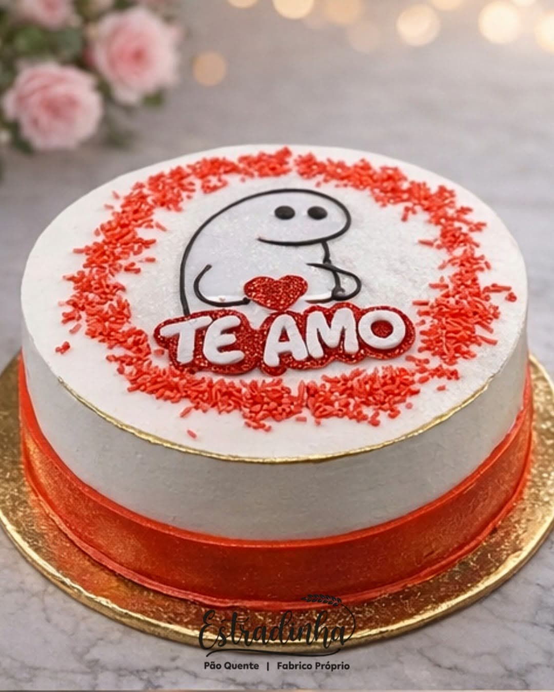 Bolo de São Valentim do Pão Quente Estradinha