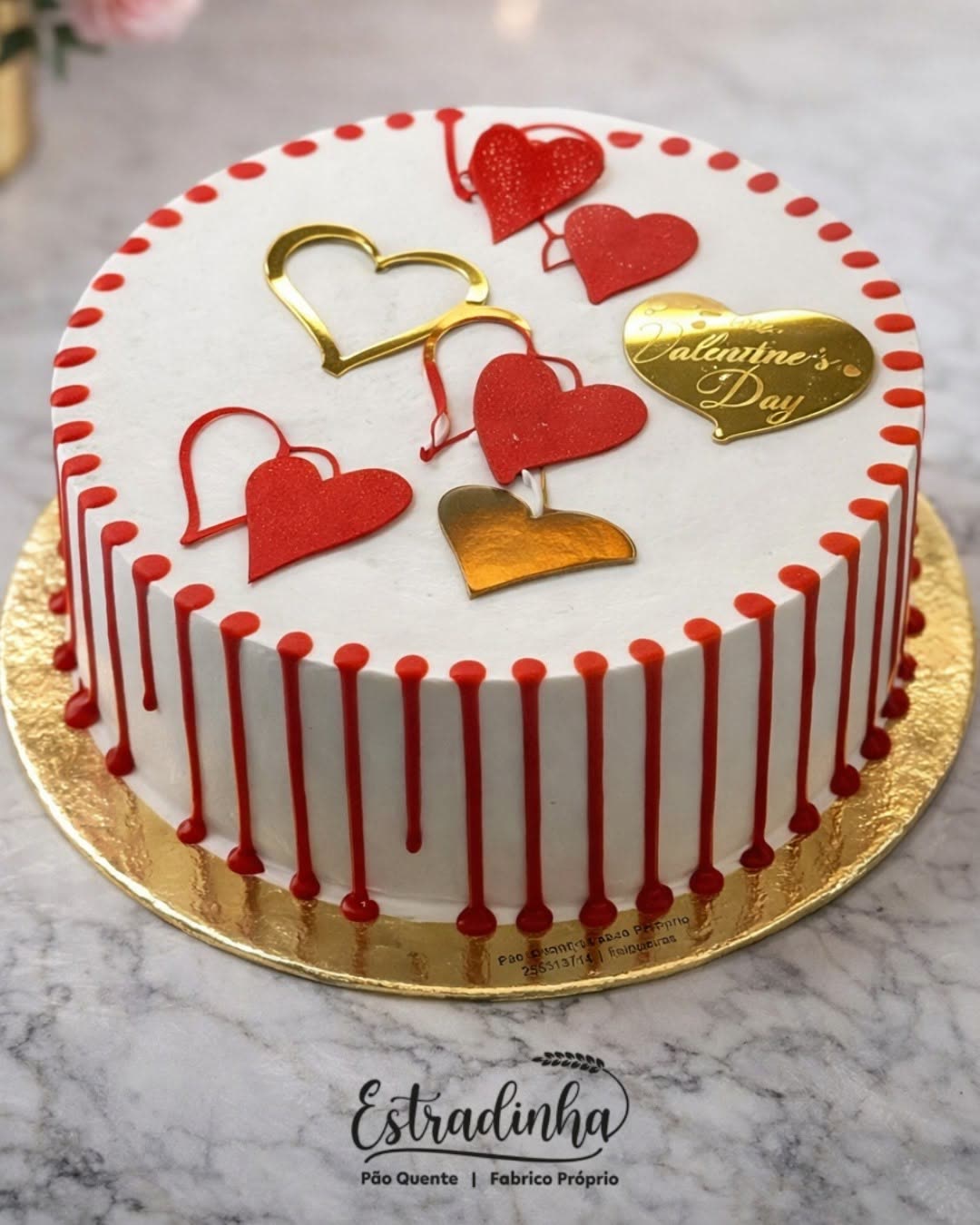 Bolo de São Valentim do Pão Quente Estradinha