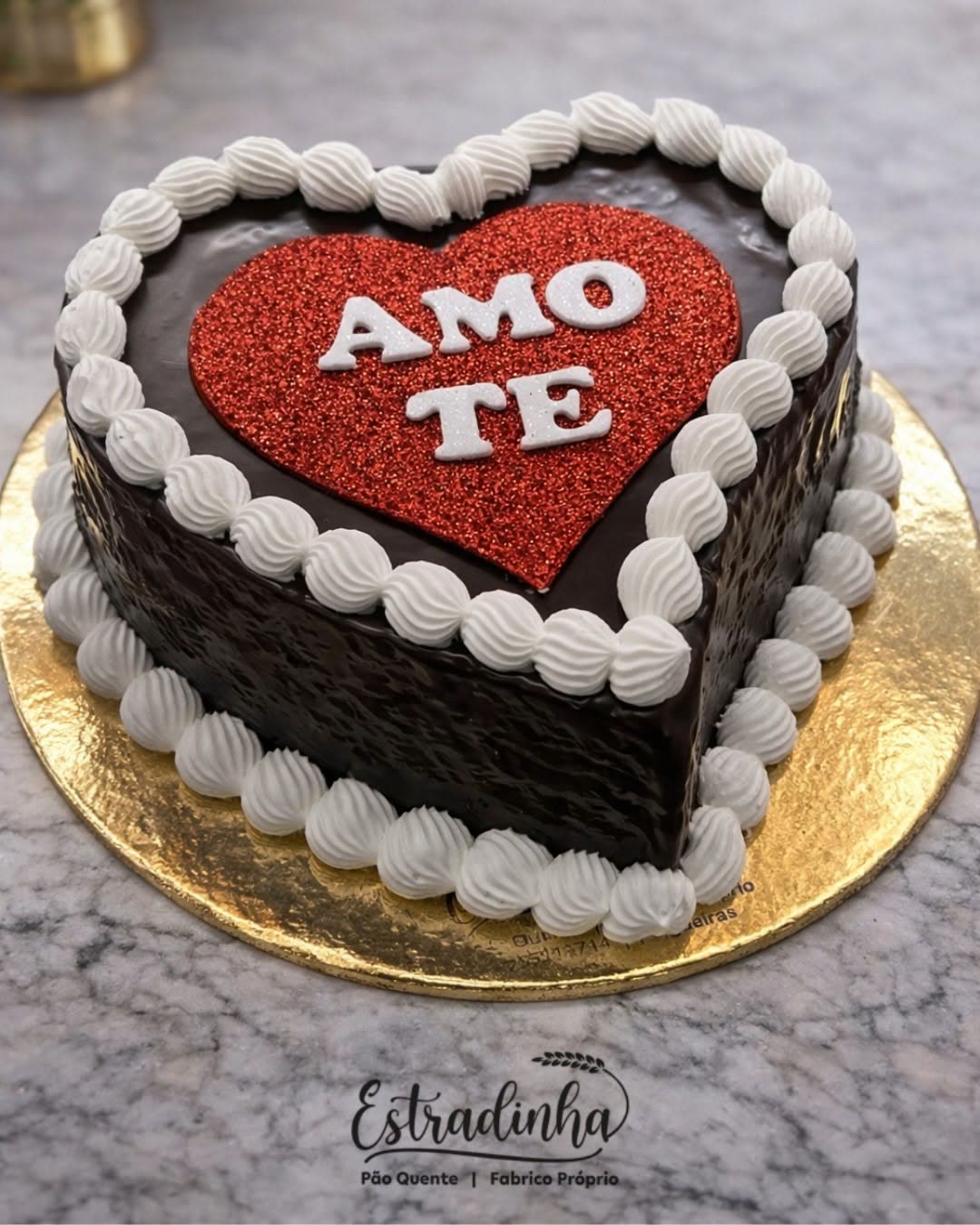 Bolo de São Valentim do Pão Quente Estradinha