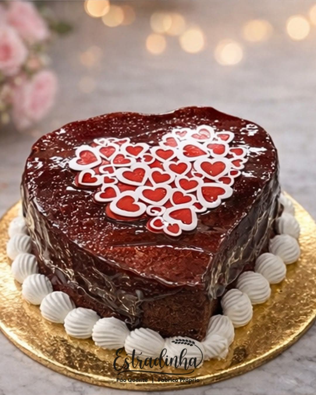 Bolo de São Valentim do Pão Quente Estradinha