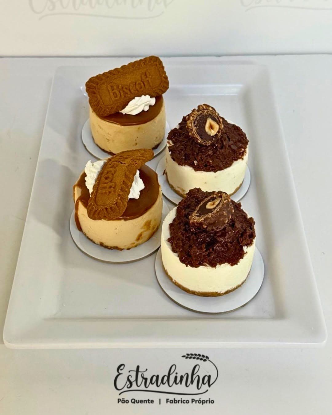 Mini cheesecakes do Pão Quente Estradinha