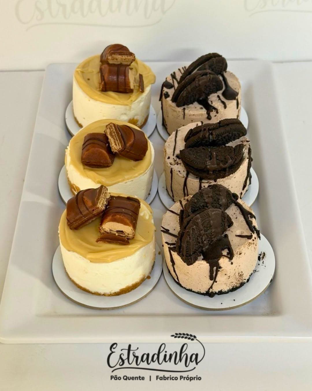 Mini cheesecakes do Pão Quente Estradinha