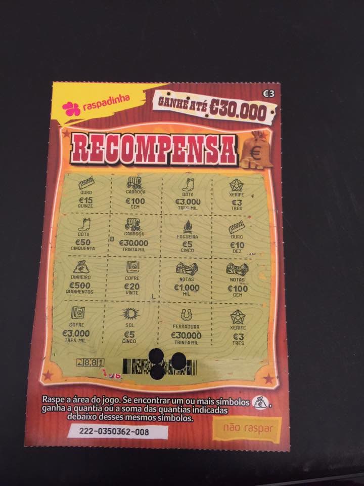 Raspadinha premiada com 500 € no Pão Quente Estradinha